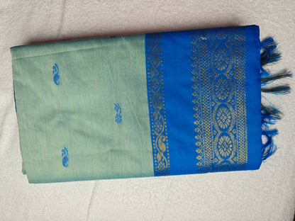 Blue Kalyani Cotton Saree