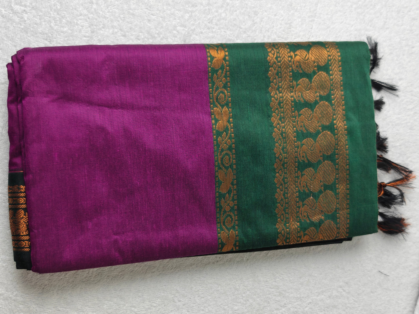 Purple Plain Kalyani Cotton Saree