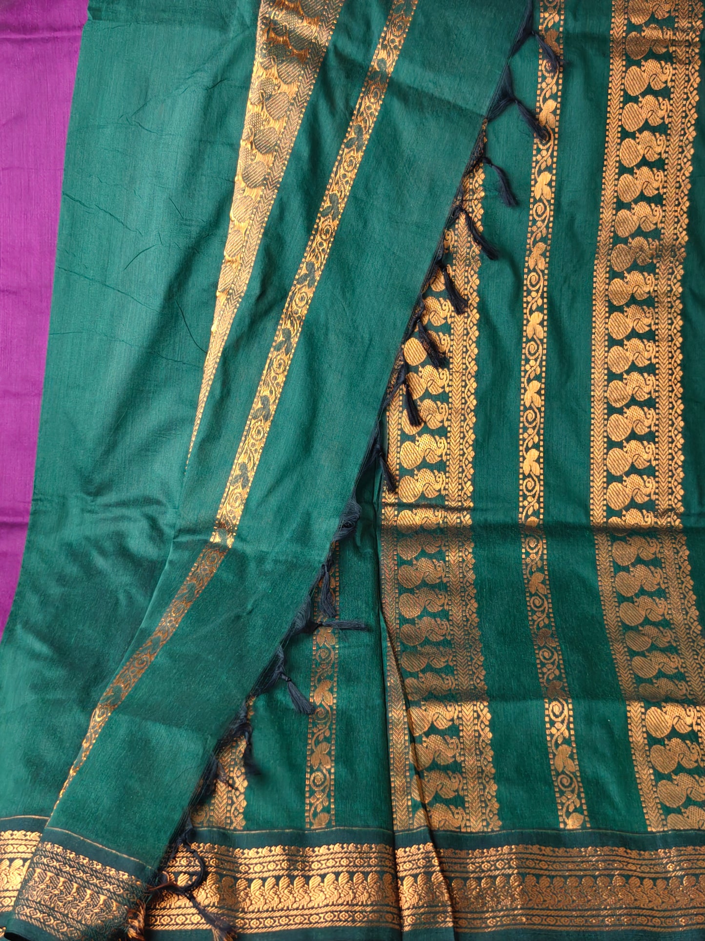 Purple Plain Kalyani Cotton Saree