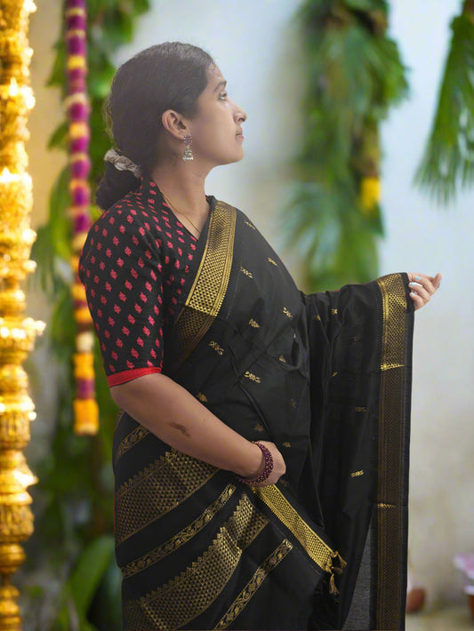 Black Kalyani Cotton Saree