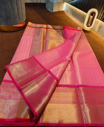 PINK BANARASI SOFT TISSUE SAREE