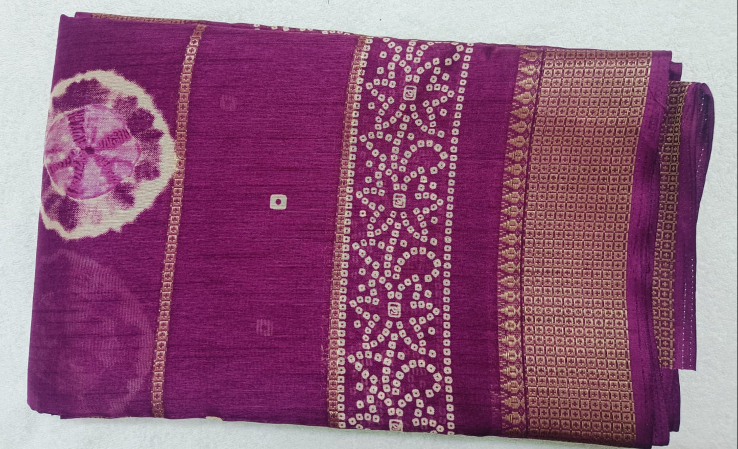 PURPLE DOLA SILK SAREE WITH ZARI STRIPES ALL OVER BODY
