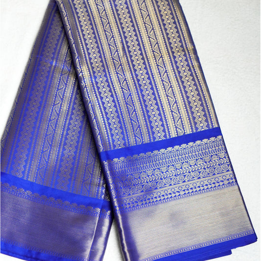 Blue Banarasi Soft Tissue Saree